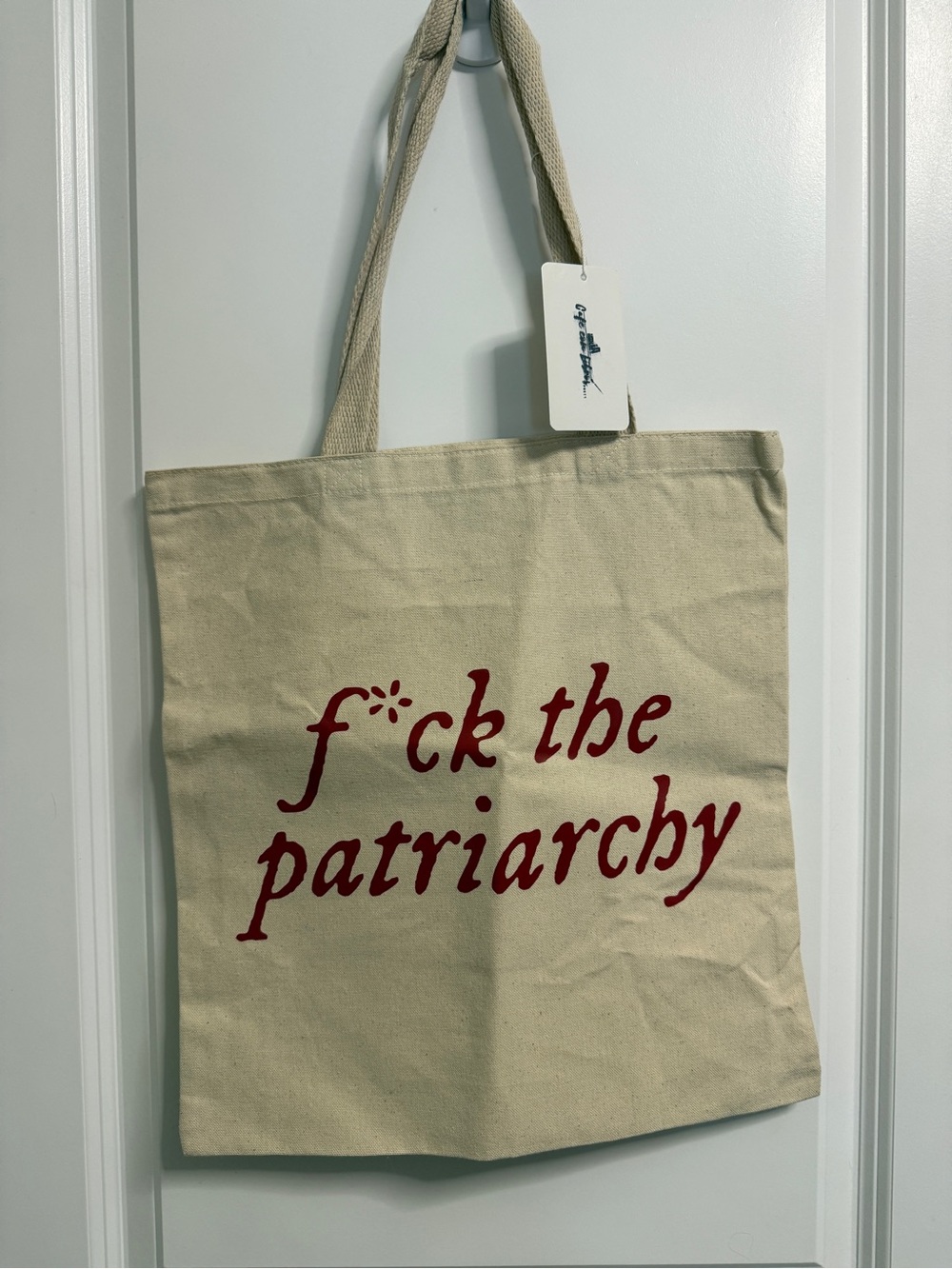 Graphic Canvas Tote - "f*ck the patriarchy" in Red
